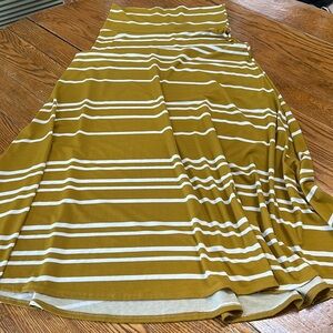 LuLaRoe Golden Striped Maxi Skirt
